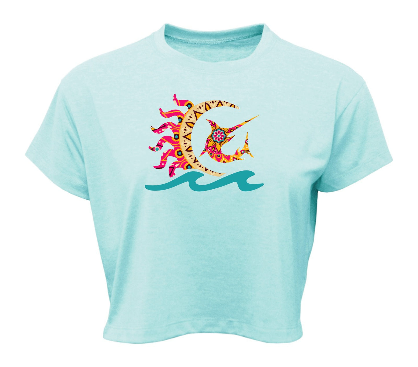 Crops T shirts Aqua Blue