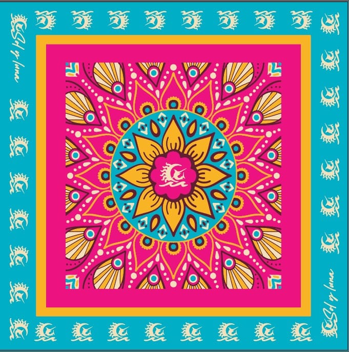 Solyluna Scarve Teal Hot Pink