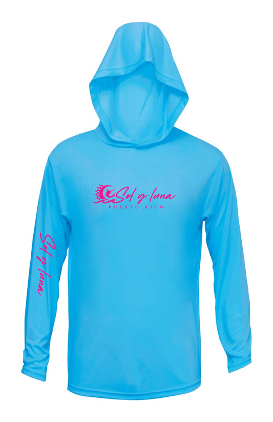 Rashguard Hoodie CLASSIC SKY BLUE PINK