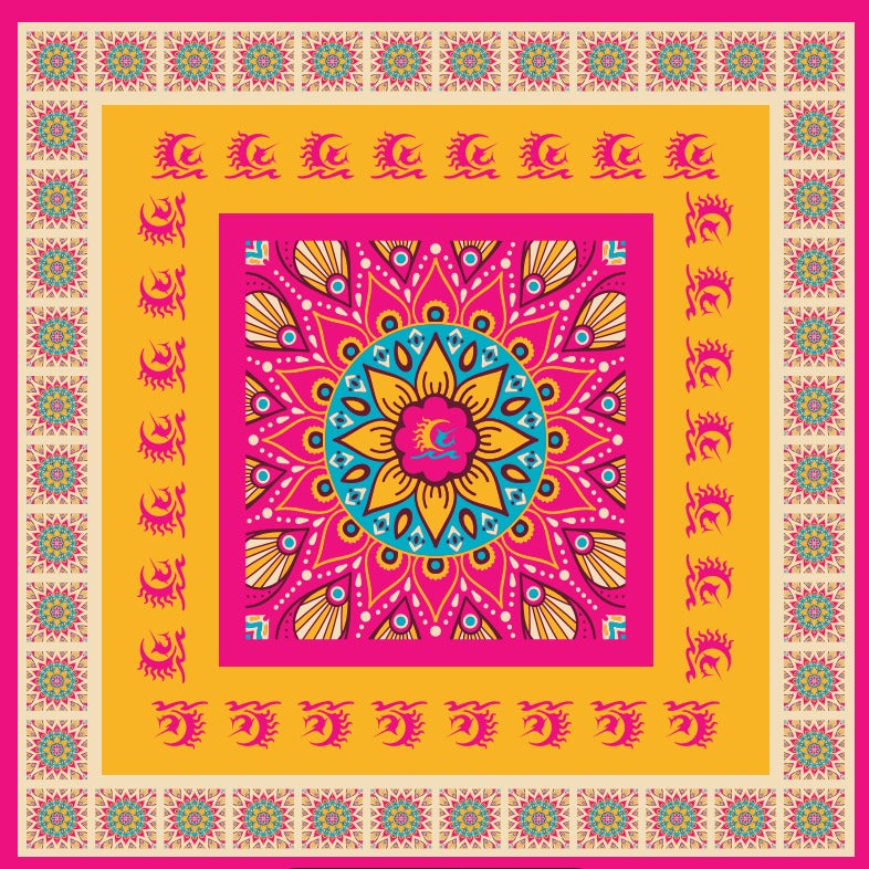 Solyluna Scarve Gold Yellow - Pink