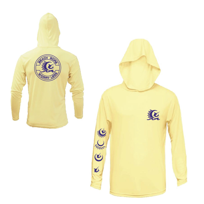 Rashguard Hoodie Beach More Worry Less