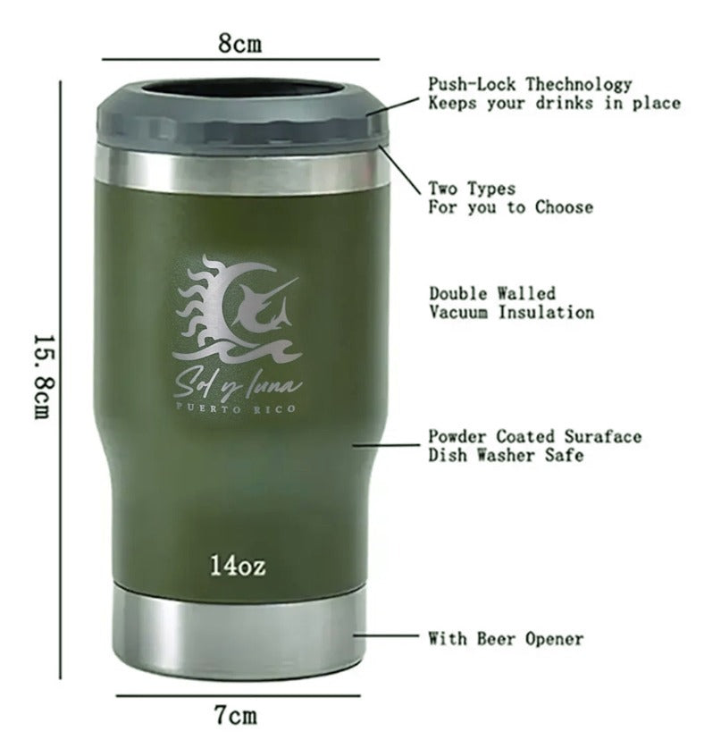 14 Oz 4in1 Can Cooler Tumbler With Bottle Opener