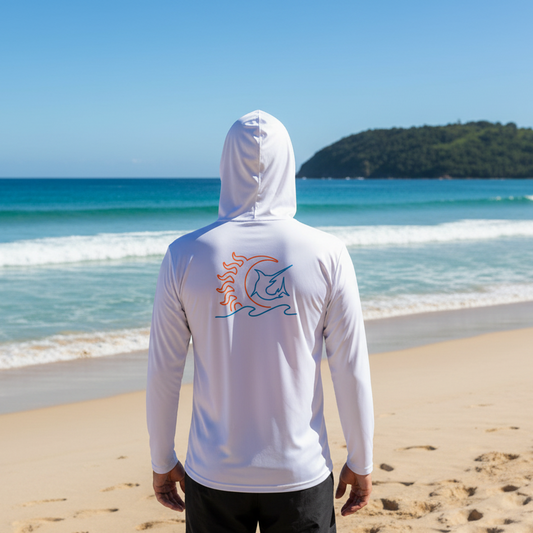 Rashguard Hoodie SOLYWAVE WHITE ORANGE