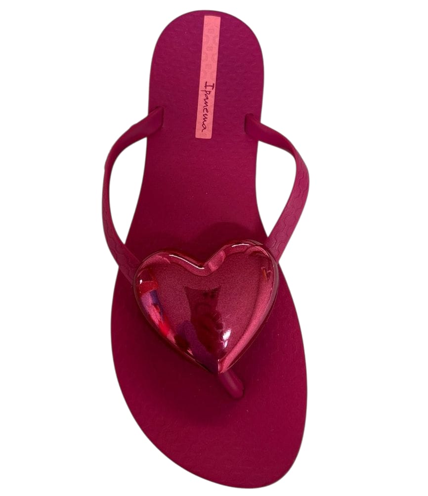 Ipanema Heart Puff Sandals  HOT PINK